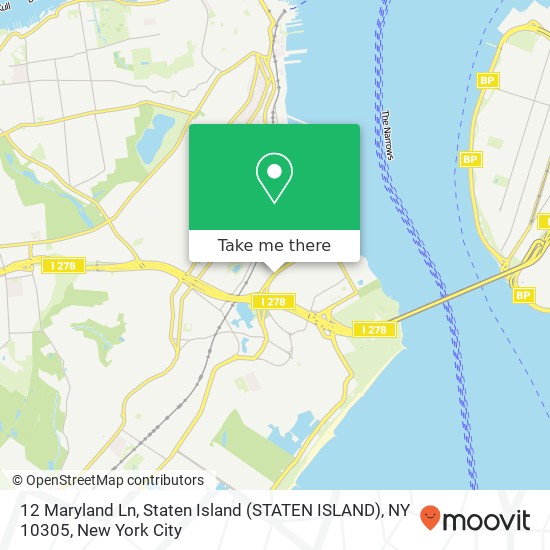 Mapa de 12 Maryland Ln, Staten Island (STATEN ISLAND), NY 10305