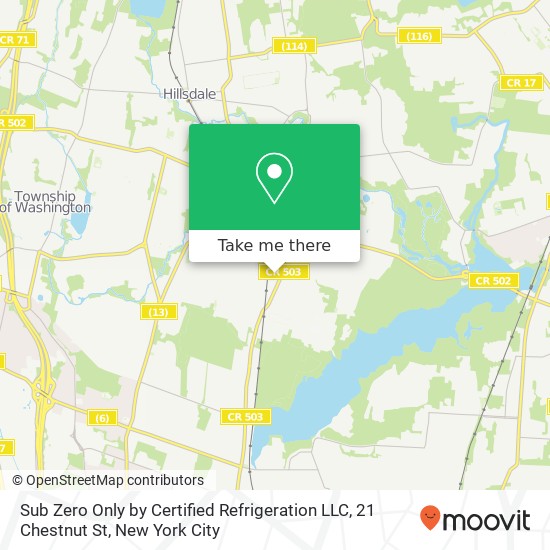 Sub Zero Only by Certified Refrigeration LLC, 21 Chestnut St map