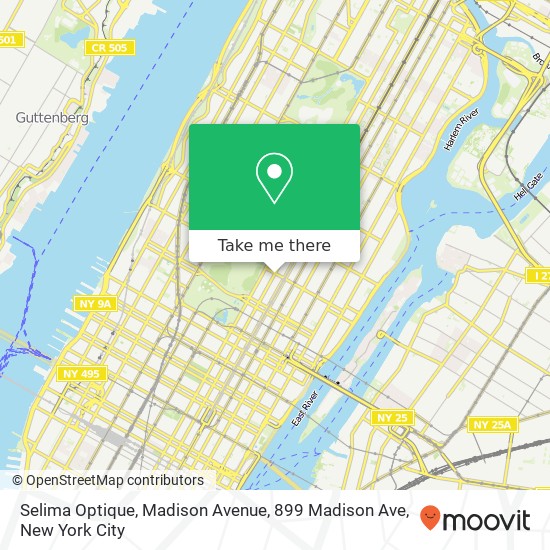 Mapa de Selima Optique, Madison Avenue, 899 Madison Ave