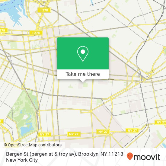 Mapa de Bergen St (bergen st & troy av), Brooklyn, NY 11213