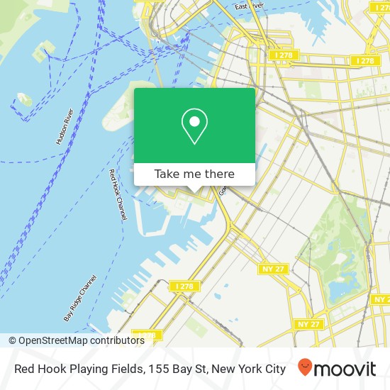 Red Hook Playing Fields, 155 Bay St map