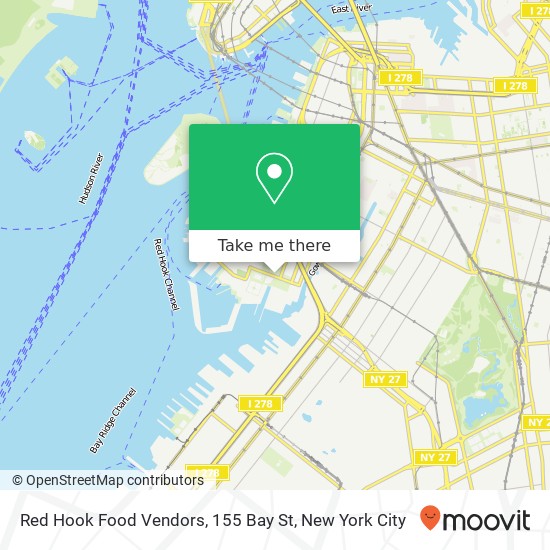 Mapa de Red Hook Food Vendors, 155 Bay St