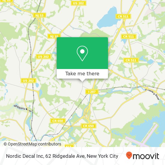 Mapa de Nordic Decal Inc, 62 Ridgedale Ave