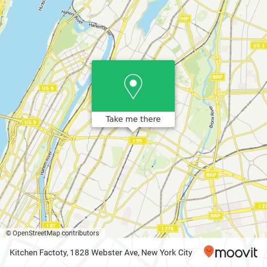 Mapa de Kitchen Factoty, 1828 Webster Ave