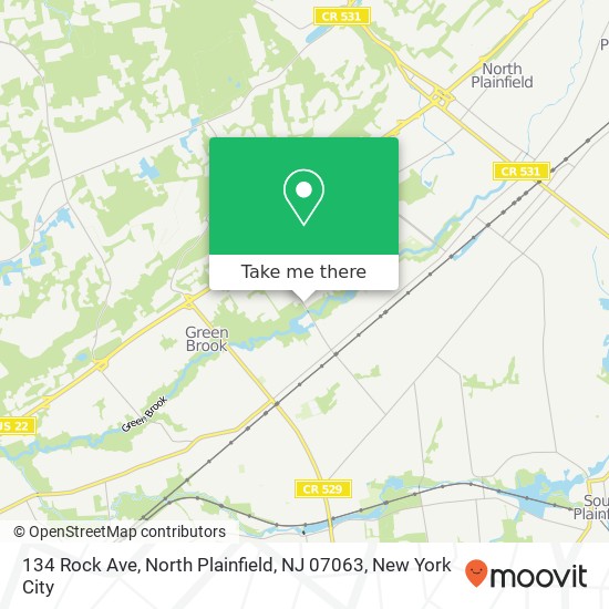 Mapa de 134 Rock Ave, North Plainfield, NJ 07063