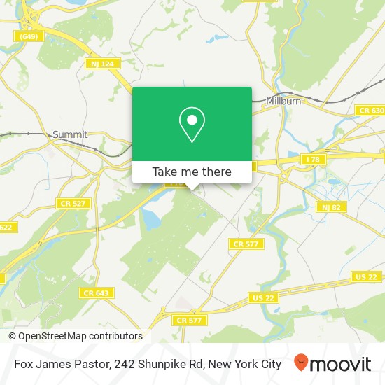 Mapa de Fox James Pastor, 242 Shunpike Rd