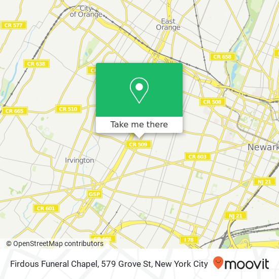 Firdous Funeral Chapel, 579 Grove St map