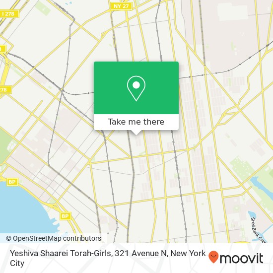 Mapa de Yeshiva Shaarei Torah-Girls, 321 Avenue N