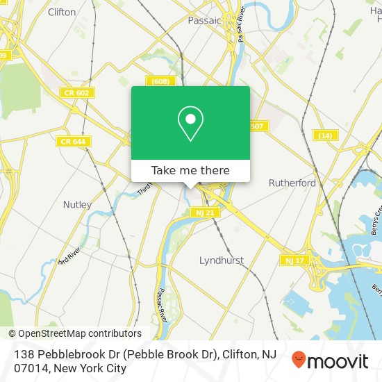 Mapa de 138 Pebblebrook Dr (Pebble Brook Dr), Clifton, NJ 07014