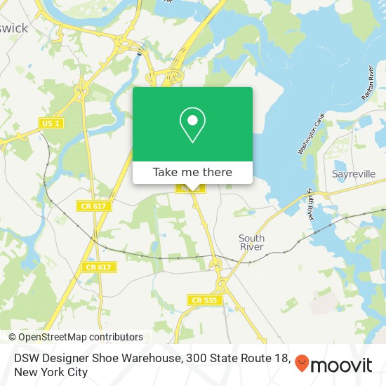 DSW Designer Shoe Warehouse, 300 State Route 18 map