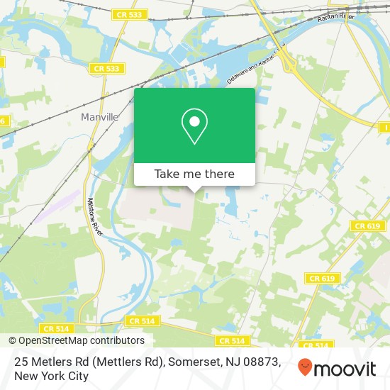 Mapa de 25 Metlers Rd (Mettlers Rd), Somerset, NJ 08873