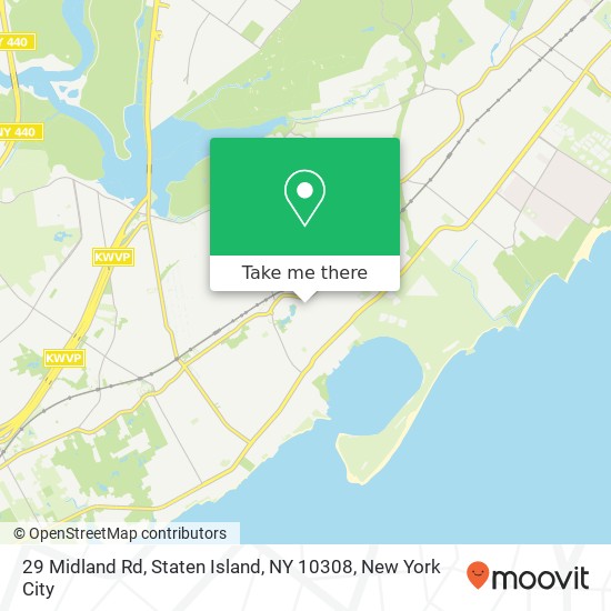Mapa de 29 Midland Rd, Staten Island, NY 10308