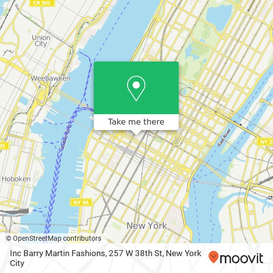 Mapa de Inc Barry Martin Fashions, 257 W 38th St