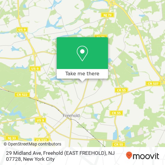 Mapa de 29 Midland Ave, Freehold (EAST FREEHOLD), NJ 07728