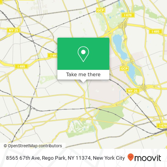 Mapa de 8565 67th Ave, Rego Park, NY 11374