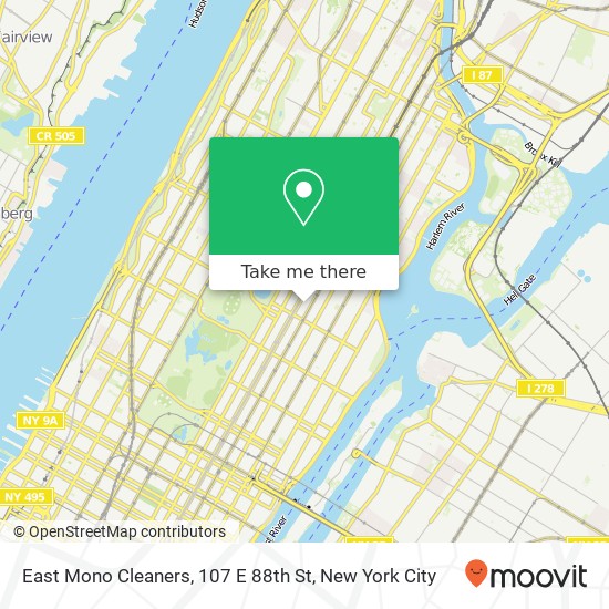 Mapa de East Mono Cleaners, 107 E 88th St