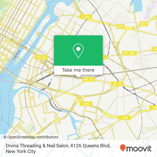 Divina Threading & Nail Salon, 4126 Queens Blvd map