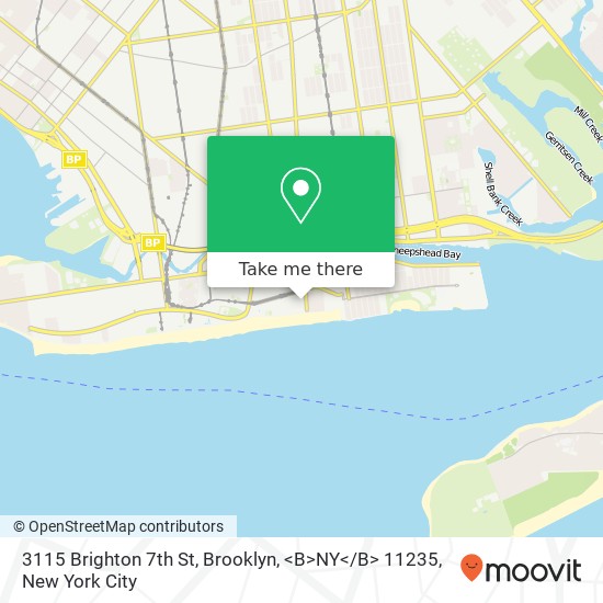 Mapa de 3115 Brighton 7th St, Brooklyn, <B>NY< / B> 11235