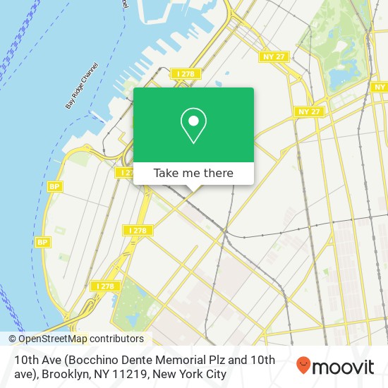 Mapa de 10th Ave (Bocchino Dente Memorial Plz and 10th ave), Brooklyn, NY 11219