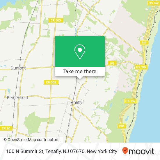 Mapa de 100 N Summit St, Tenafly, NJ 07670