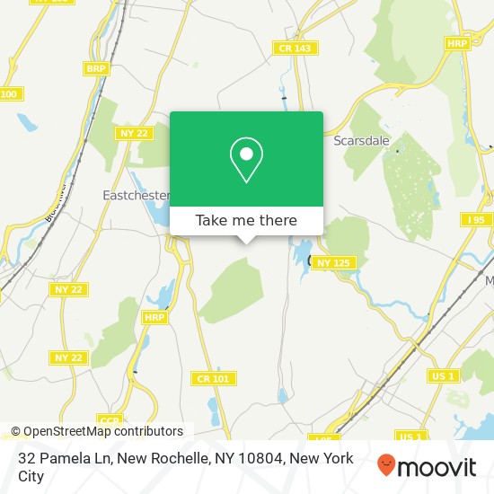 Mapa de 32 Pamela Ln, New Rochelle, NY 10804