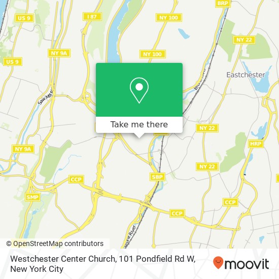 Westchester Center Church, 101 Pondfield Rd W map