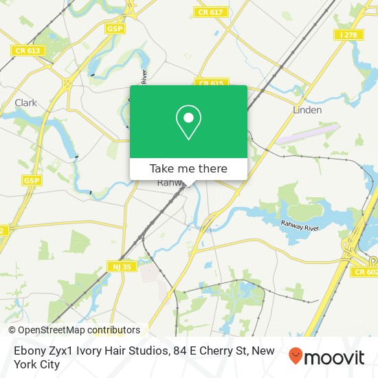 Mapa de Ebony Zyx1 Ivory Hair Studios, 84 E Cherry St