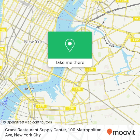 Mapa de Grace Restaurant Supply Center, 100 Metropolitan Ave