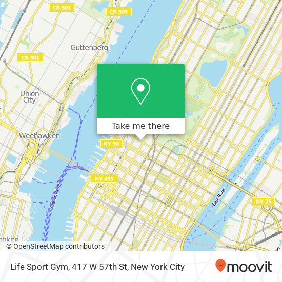 Life Sport Gym, 417 W 57th St map