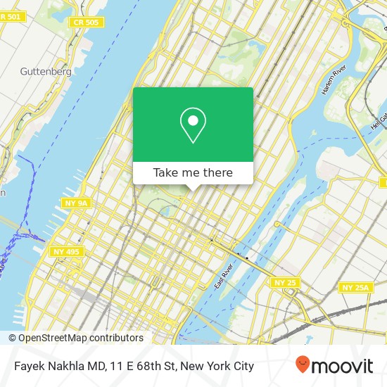 Fayek Nakhla MD, 11 E 68th St map