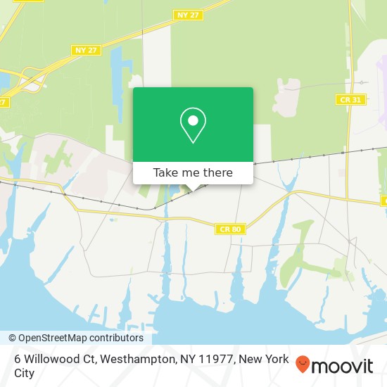 Mapa de 6 Willowood Ct, Westhampton, NY 11977