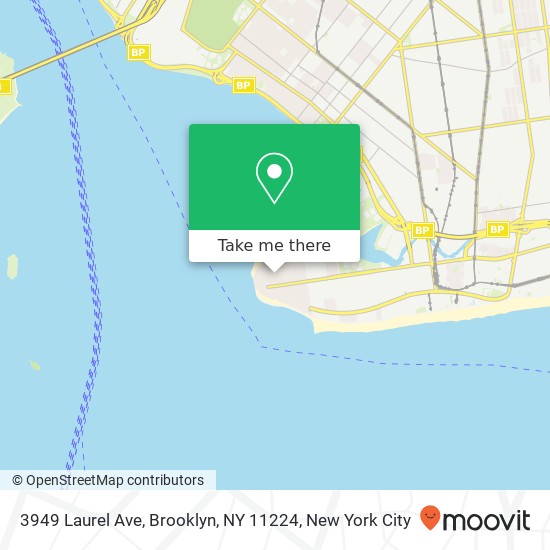 Mapa de 3949 Laurel Ave, Brooklyn, NY 11224