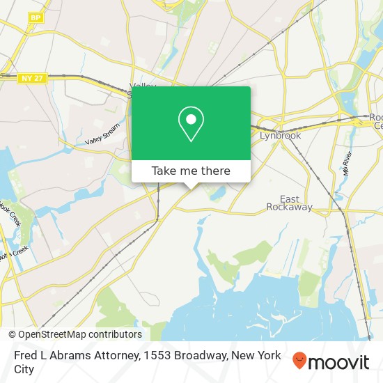 Fred L Abrams Attorney, 1553 Broadway map