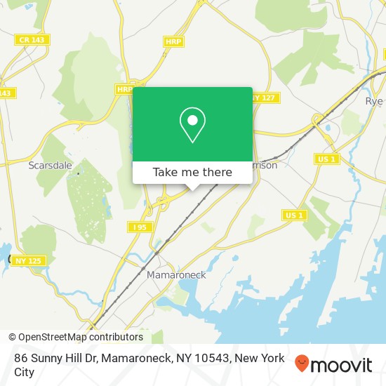 Mapa de 86 Sunny Hill Dr, Mamaroneck, NY 10543