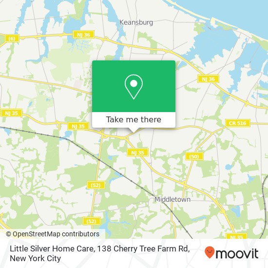 Mapa de Little Silver Home Care, 138 Cherry Tree Farm Rd