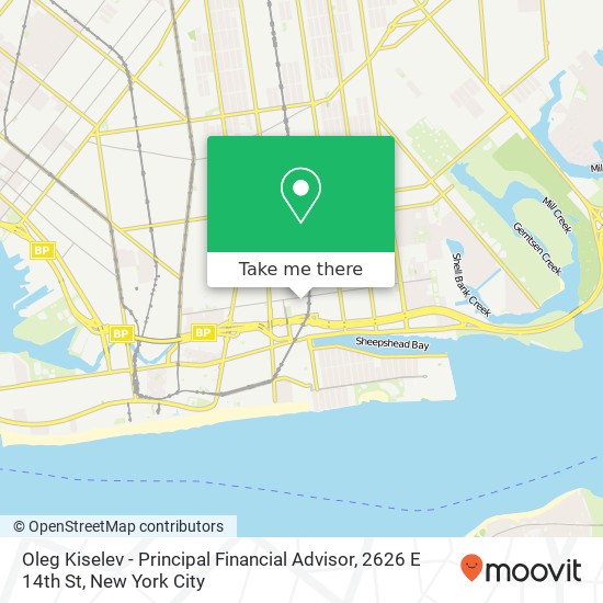 Mapa de Oleg Kiselev - Principal Financial Advisor, 2626 E 14th St