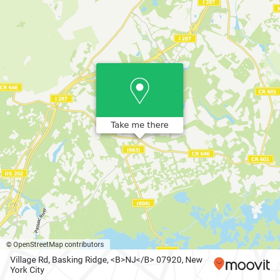 Mapa de Village Rd, Basking Ridge, <B>NJ< / B> 07920