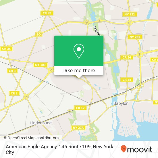 Mapa de American Eagle Agency, 146 Route 109