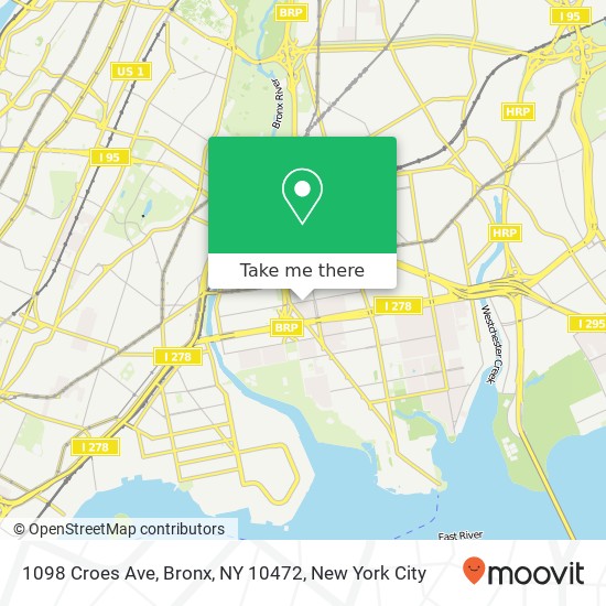 Mapa de 1098 Croes Ave, Bronx, NY 10472