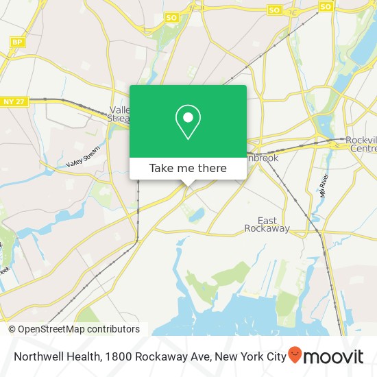 Mapa de Northwell Health, 1800 Rockaway Ave