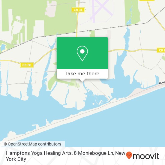 Mapa de Hamptons Yoga Healing Arts, 8 Moniebogue Ln