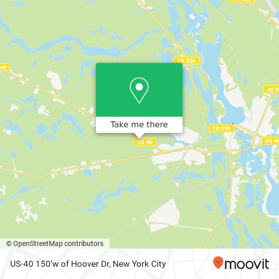 US-40 150'w of Hoover Dr map