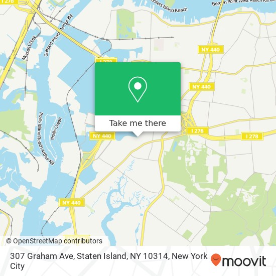 Mapa de 307 Graham Ave, Staten Island, NY 10314