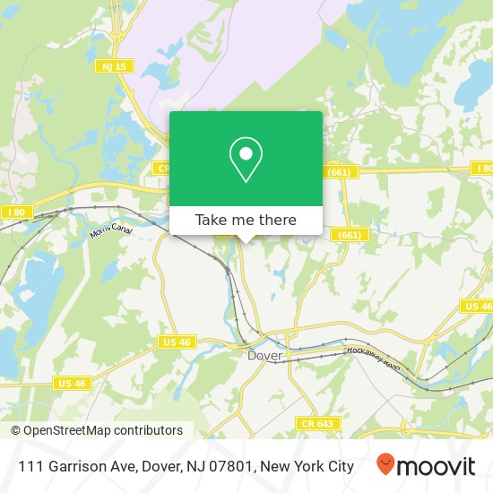 Mapa de 111 Garrison Ave, Dover, NJ 07801