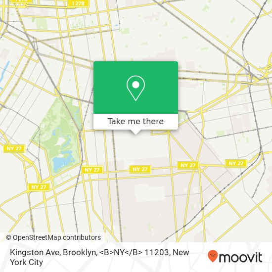 Kingston Ave, Brooklyn, <B>NY< / B> 11203 map
