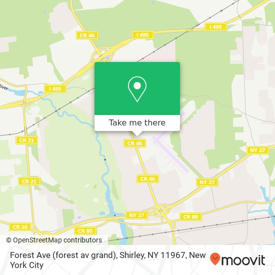 Mapa de Forest Ave (forest av grand), Shirley, NY 11967