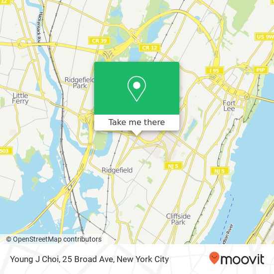 Mapa de Young J Choi, 25 Broad Ave