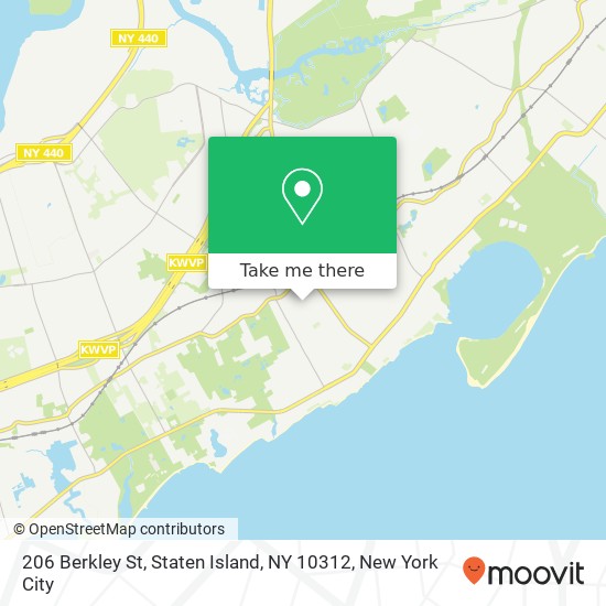 Mapa de 206 Berkley St, Staten Island, NY 10312