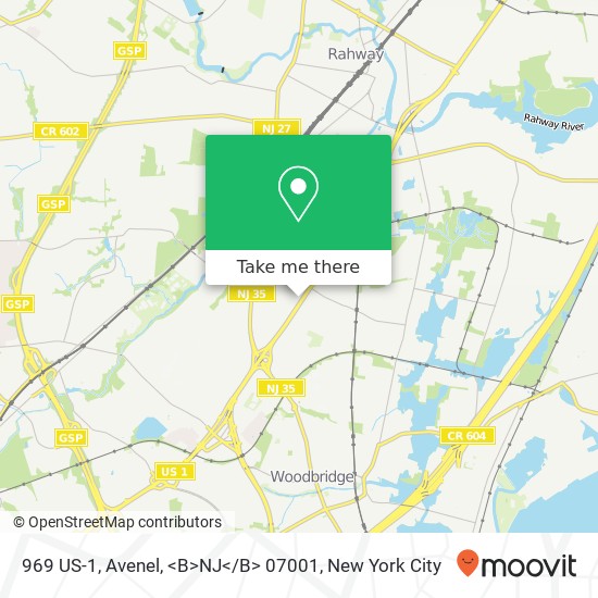 969 US-1, Avenel, <B>NJ< / B> 07001 map