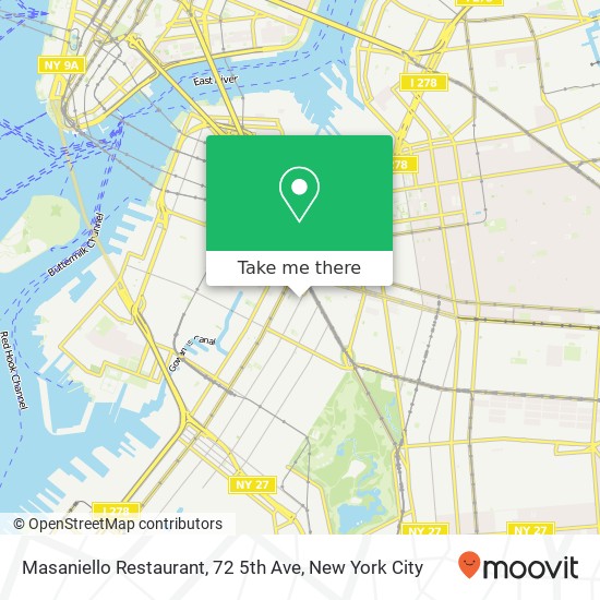 Mapa de Masaniello Restaurant, 72 5th Ave